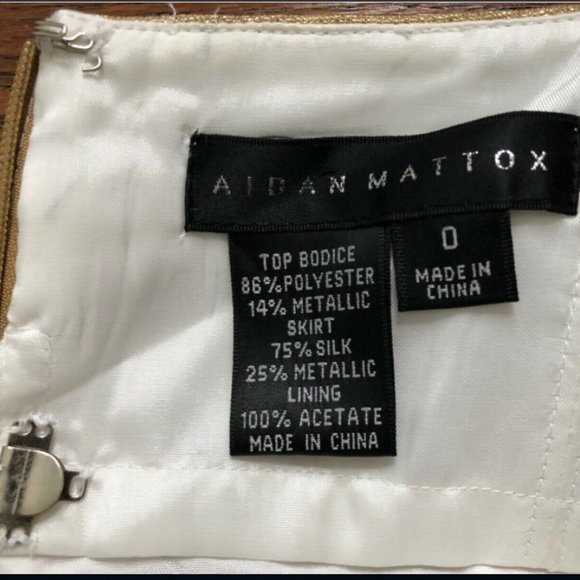 Aidan Mattox Gold Silk Tiered Cocktail Dress - Picture 8 of 8